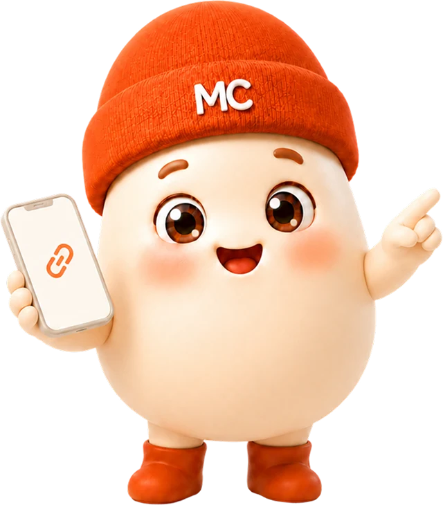 Mascota MCcopado compartiendo su link de referido