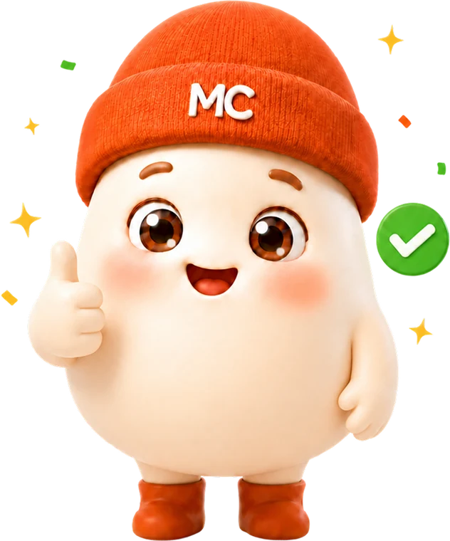 Mascota MCcopado dando el visto bueno